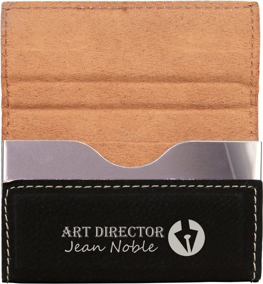 Custom Engraved Leatherette Business Card Holder - Embellish My Heart