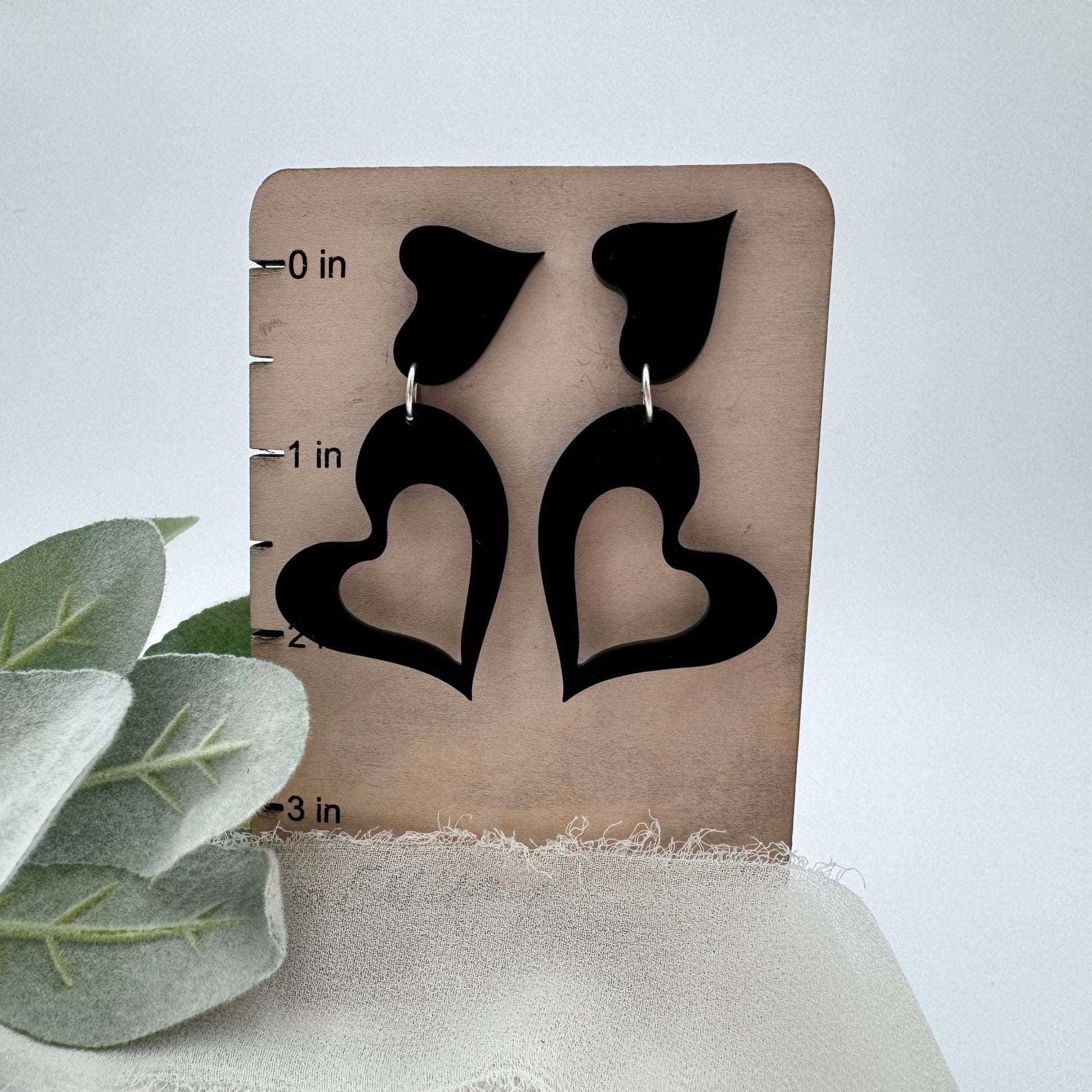 Drops of Love dangle earrings—double funky heart - Embellish My Heart