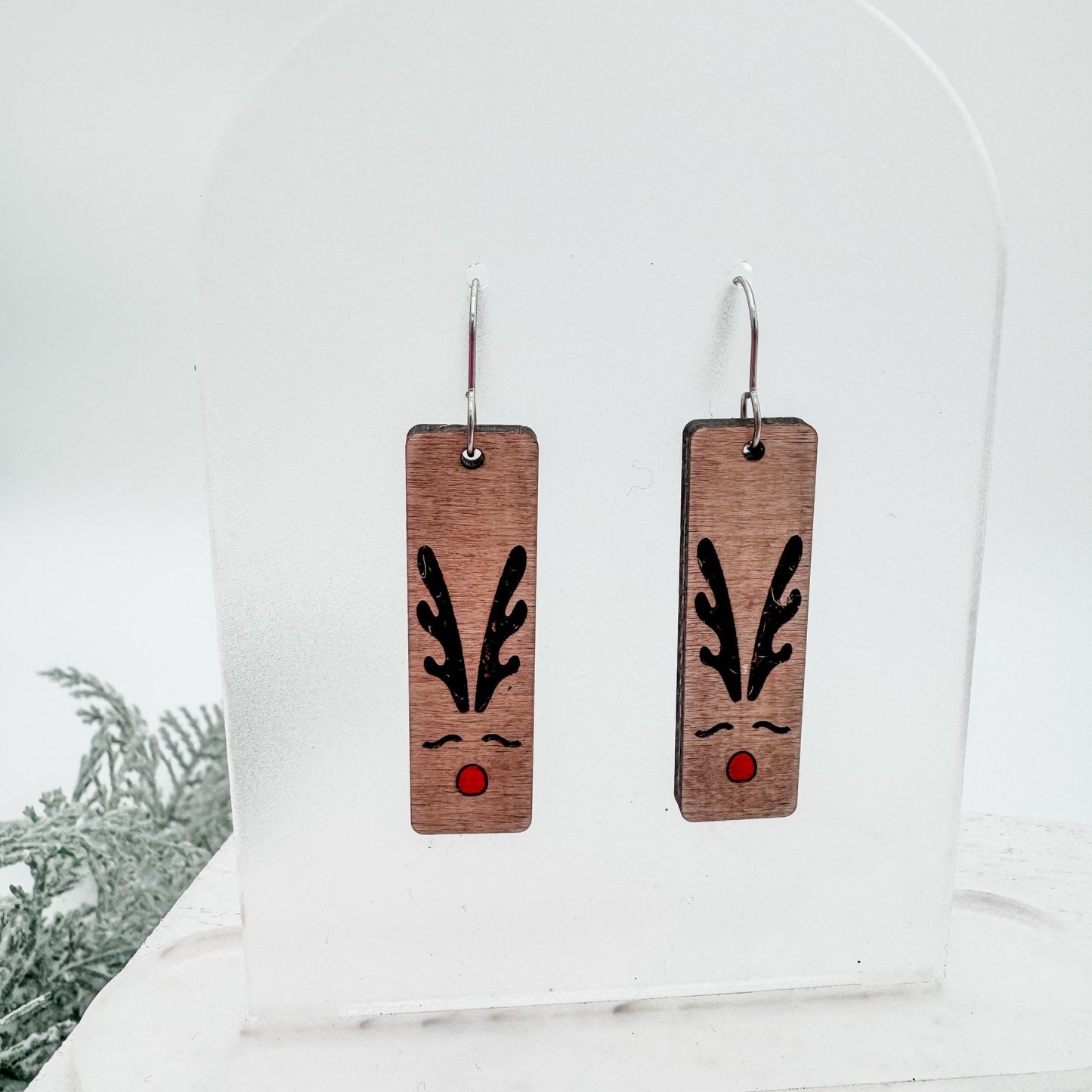 WH - Reindeer Bar Antler Dangle Earrings - Embellish My Heart