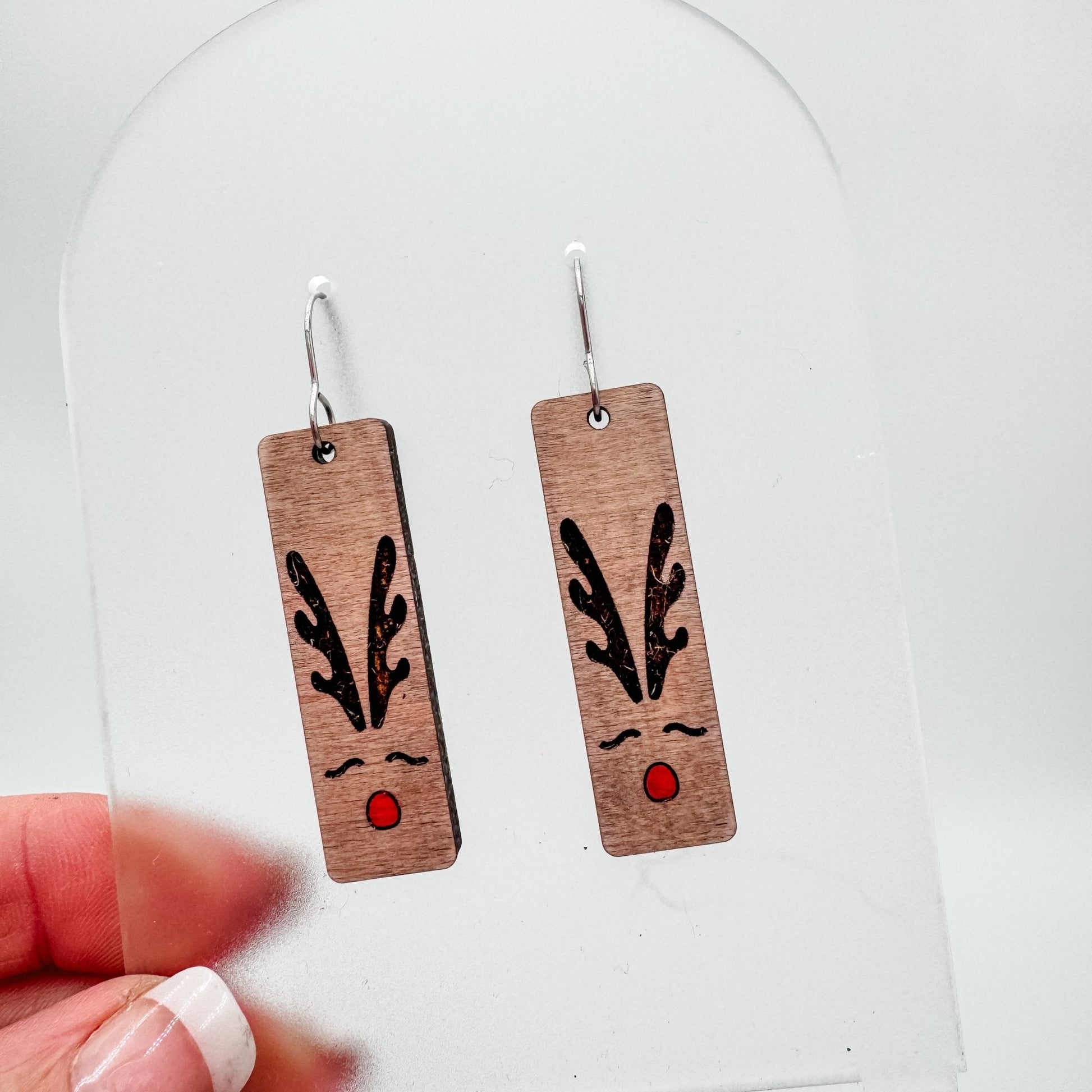 WH - Reindeer Bar Antler Dangle Earrings - Embellish My Heart