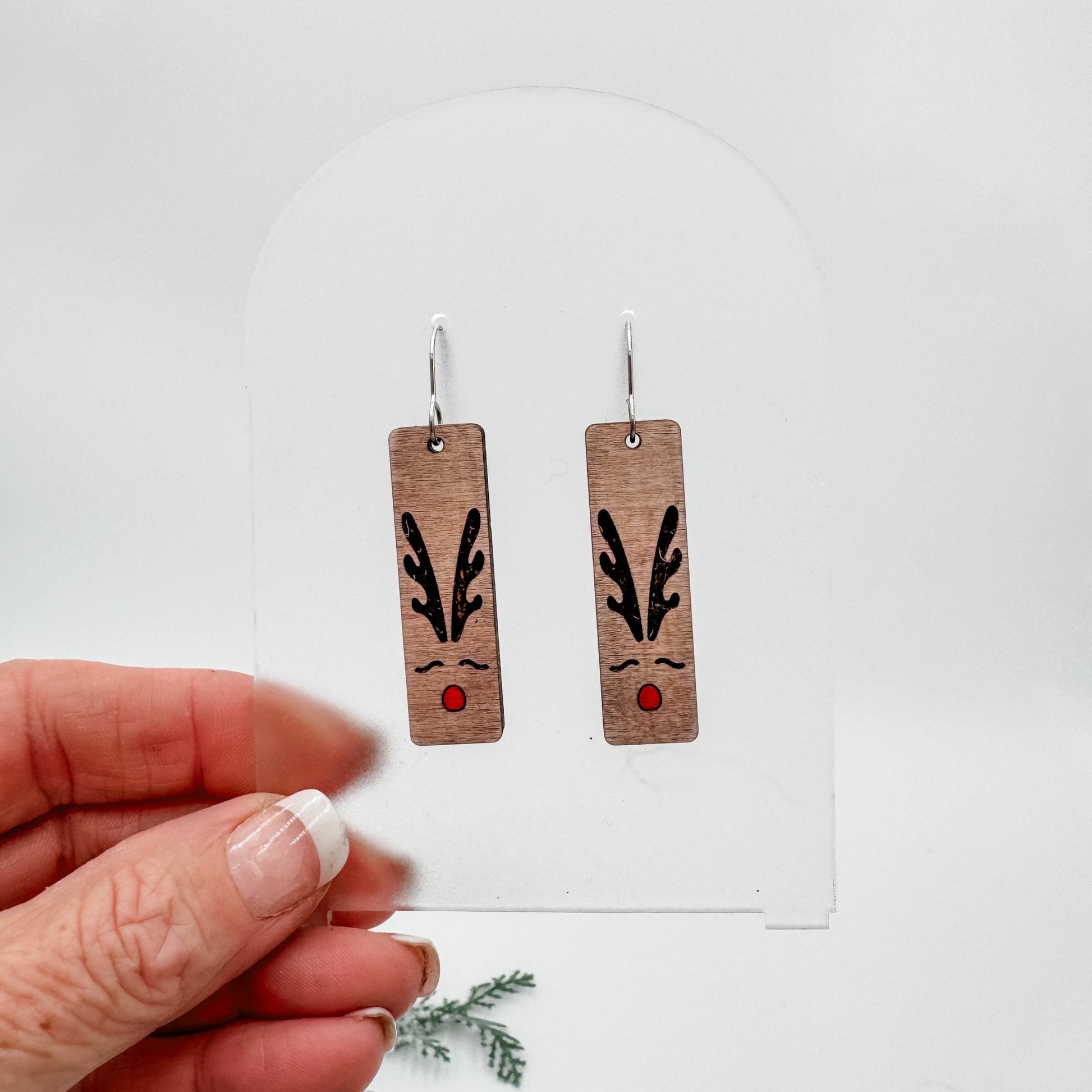 WH - Reindeer Bar Antler Dangle Earrings - Embellish My Heart