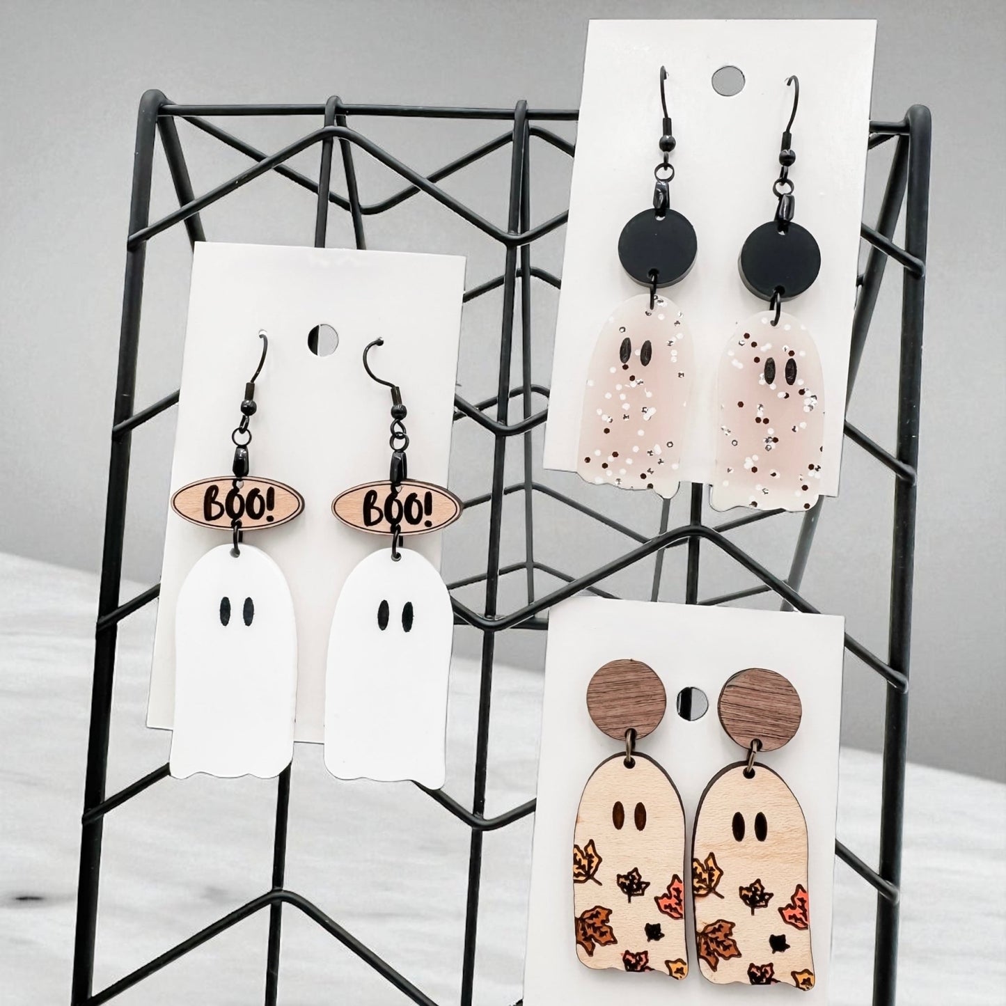 Wholesale β Ghost Earrings β Handmade Lightweight Halloween Jewelry β 3 Styles - Embellish My Heart
