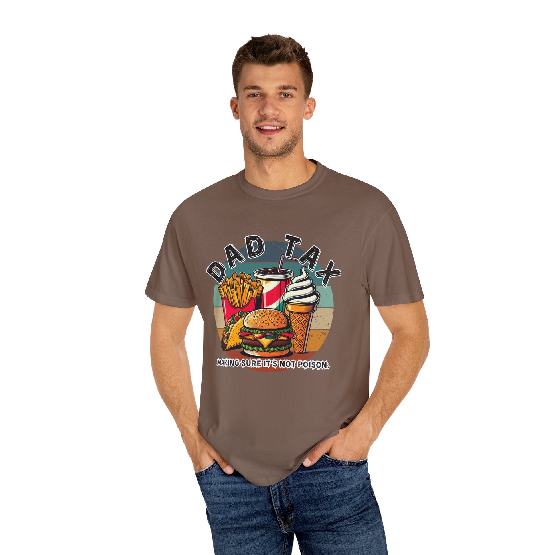 Humorous Dad Tax T-Shirt - Fun Gift for Fathers, Casual Summer Wear, Dad Humor Tee, Perfect for Father's Day, Foodie Gift - Embellish My Heart