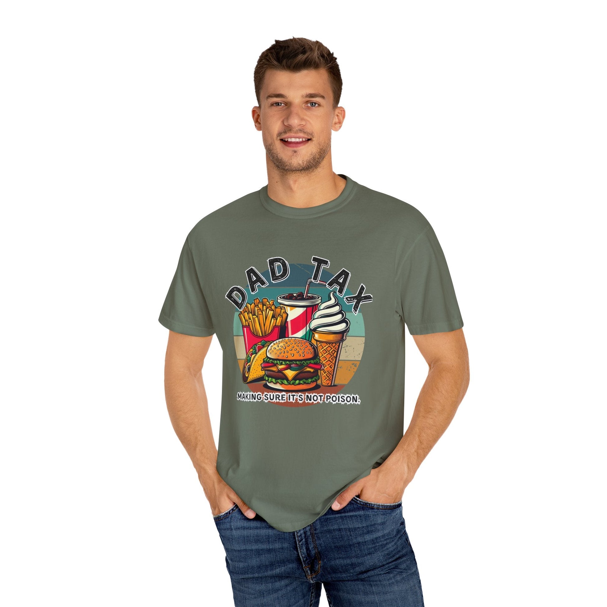 Humorous Dad Tax T-Shirt - Fun Gift for Fathers, Casual Summer Wear, Dad Humor Tee, Perfect for Father's Day, Foodie Gift - Embellish My Heart