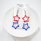 Red White and Blue Interlocking Star Earrings – Patriotic Lightweight Cutout Dangle Earrings for 4th of July, Memorial Day, USA Pride - Embellish My Heart