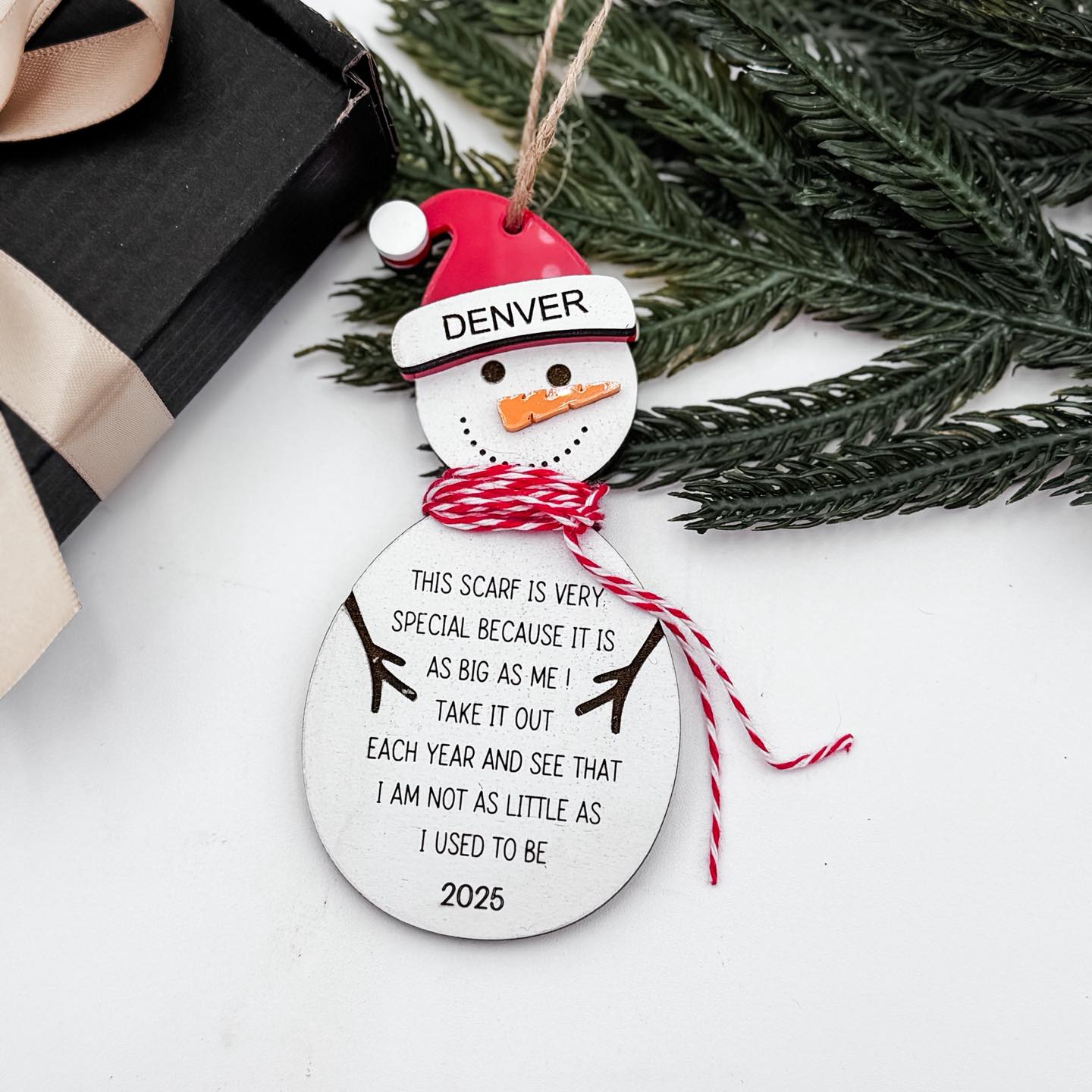 Snowman Height Ornament, Child’s Growth Ornament - Embellish My Heart